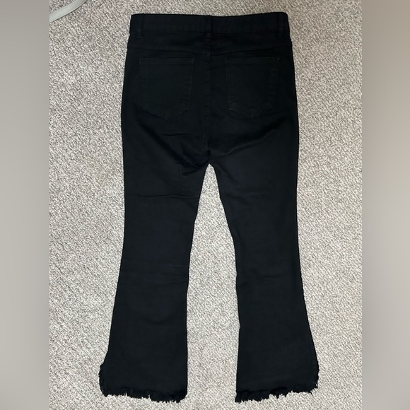 Oak + Fort Black Raw Hem Flare Jeans - Size Medium - Picture 3 of 6